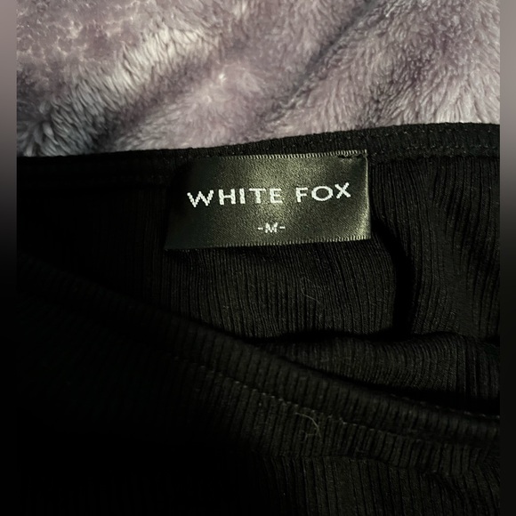 White fox black long sleeve square neck bodysuit - Picture 2 of 2